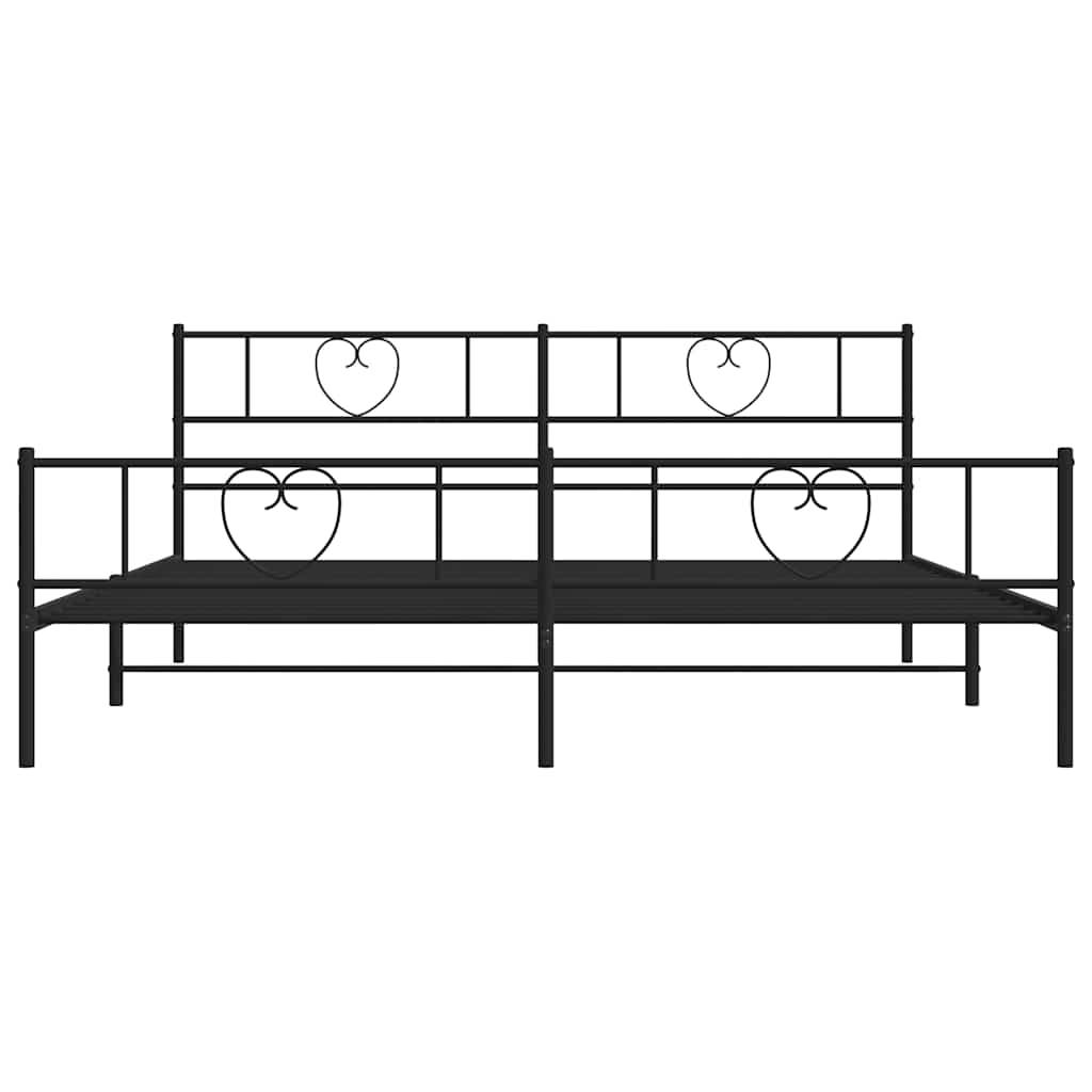 Bedframe met hoofd- en voeteneinde metaal zwart 193x203 cm is nu te koop bij PeponiXL, paradijselijk wonen!
