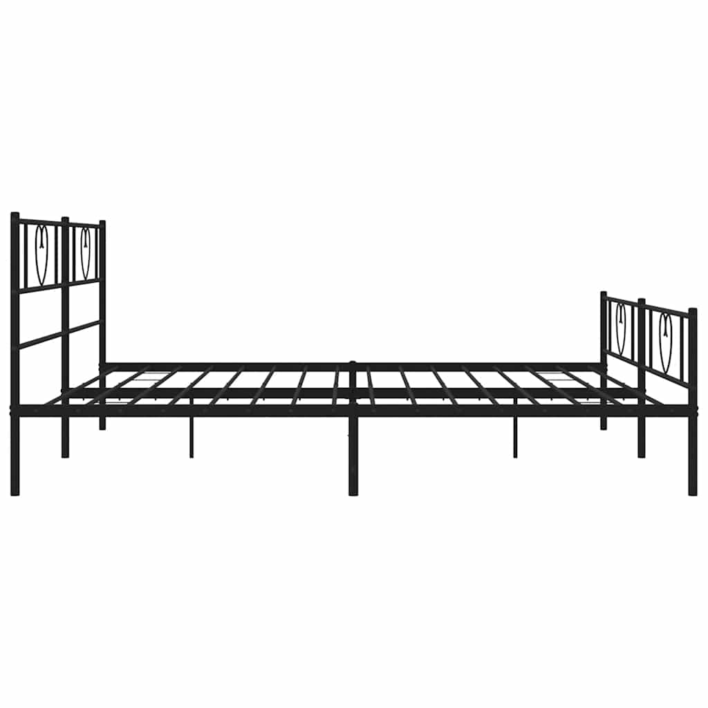 Bedframe met hoofd- en voeteneinde metaal zwart 193x203 cm is nu te koop bij PeponiXL, paradijselijk wonen!