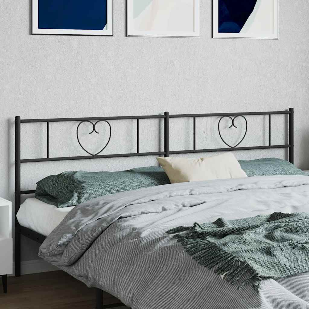 Vervangend hoofdbord 200 cm metaal zwart is nu te koop bij PeponiXL, paradijselijk wonen!
