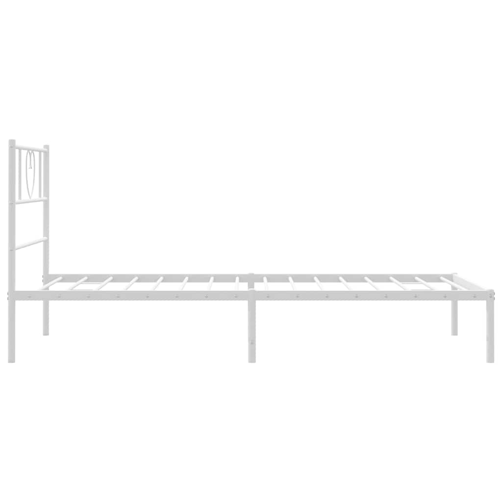 Bedframe met hoofdbord metaal wit 100x190 cm is nu te koop bij PeponiXL, paradijselijk wonen!