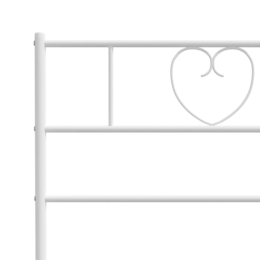 Bedframe met hoofdbord metaal wit 135x190 cm is nu te koop bij PeponiXL, paradijselijk wonen!