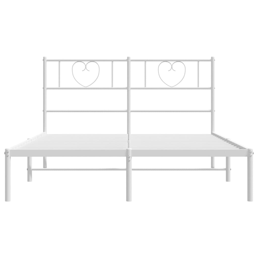 Bedframe met hoofdbord metaal wit 160x200 cm is nu te koop bij PeponiXL, paradijselijk wonen!
