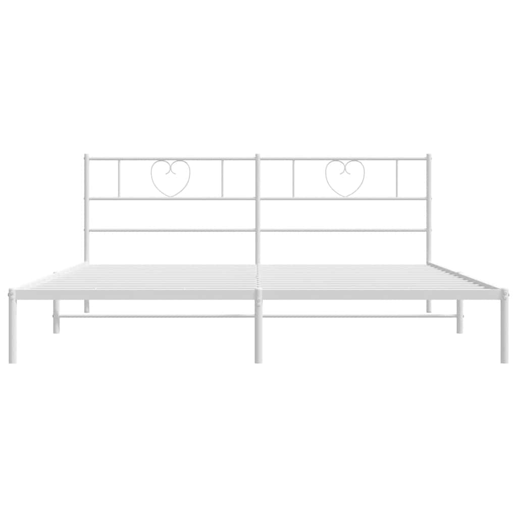 Bedframe met hoofdbord metaal wit 183x213 cm is nu te koop bij PeponiXL, paradijselijk wonen!