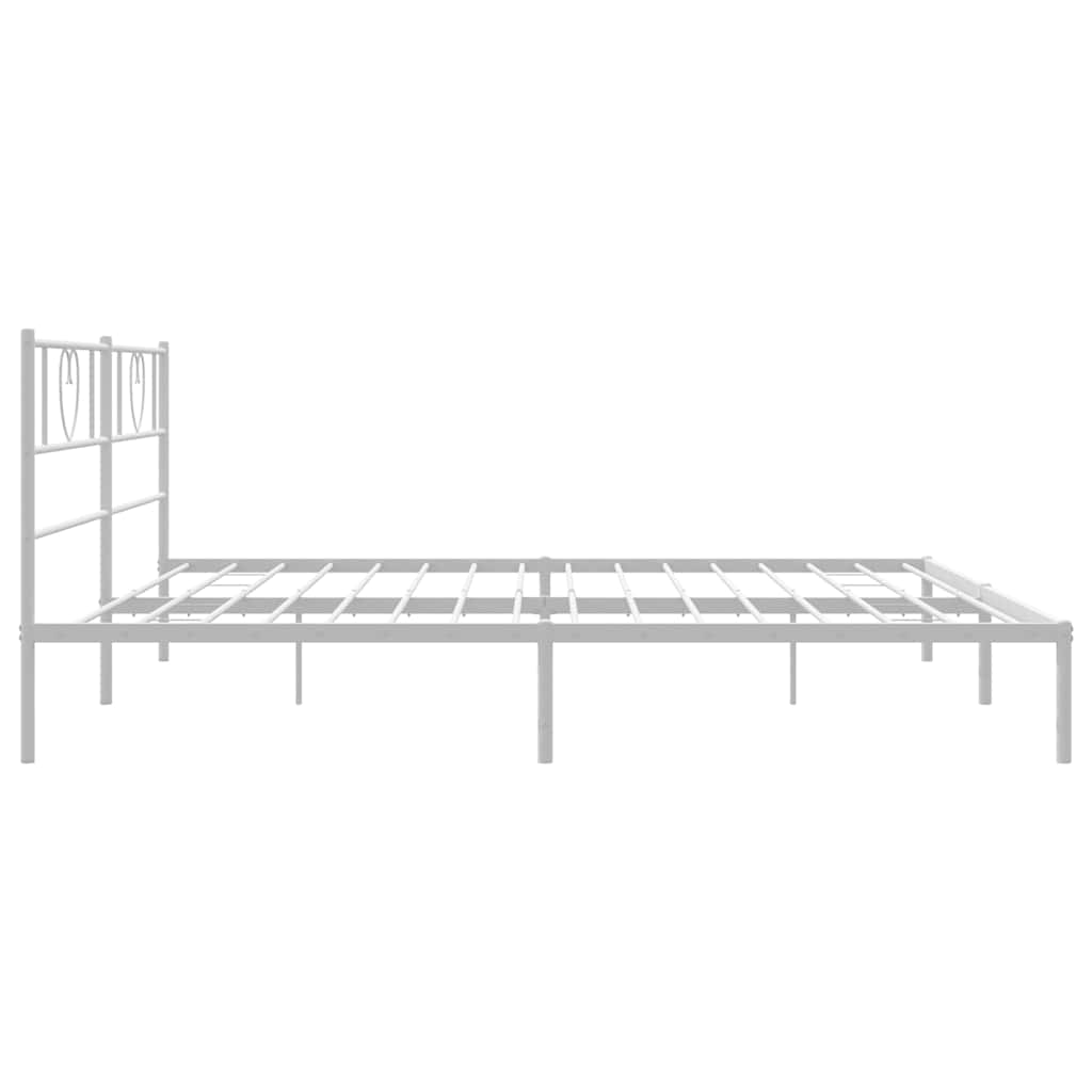 Bedframe met hoofdbord metaal wit 183x213 cm is nu te koop bij PeponiXL, paradijselijk wonen!