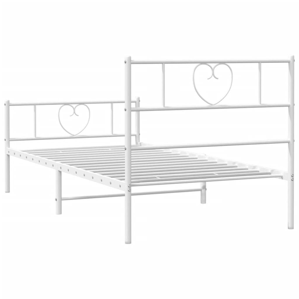 Bedframe met hoofd- en voeteneinde metaal wit 90x190 cm is nu te koop bij PeponiXL, paradijselijk wonen!