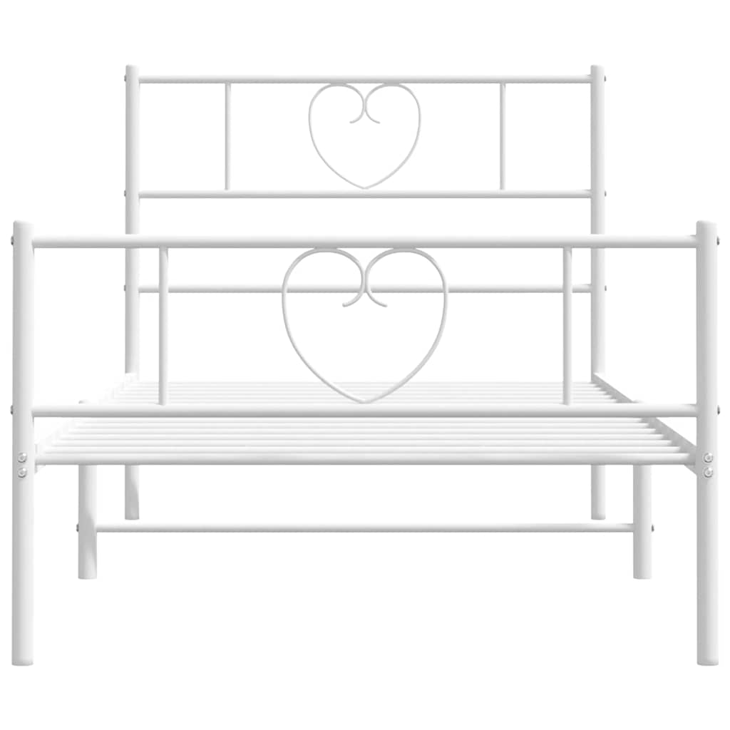 Bedframe met hoofd- en voeteneinde metaal wit 100x200 cm is nu te koop bij PeponiXL, paradijselijk wonen!