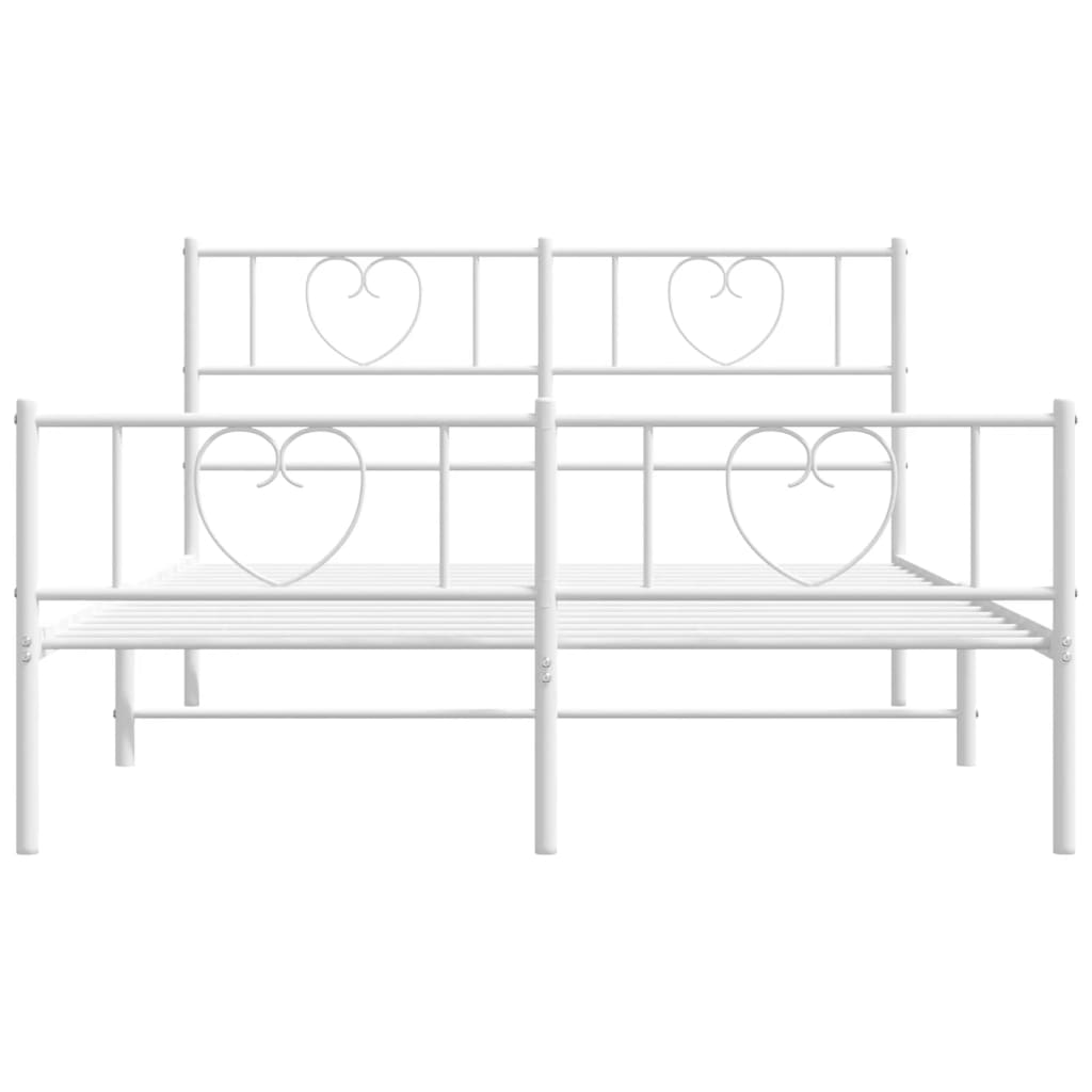 Bedframe met hoofd- en voeteneinde metaal wit 120 x 190 cm is nu te koop bij PeponiXL, paradijselijk wonen!