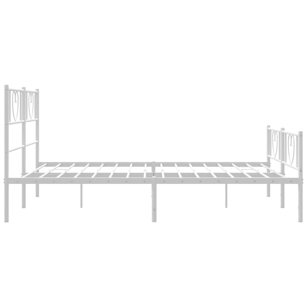 Bedframe met hoofd- en voeteneinde metaal wit 120 x 190 cm is nu te koop bij PeponiXL, paradijselijk wonen!
