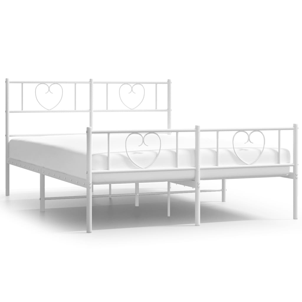 Bedframe met hoofd- en voeteneinde metaal wit 120x200 cm is nu te koop bij PeponiXL, paradijselijk wonen!