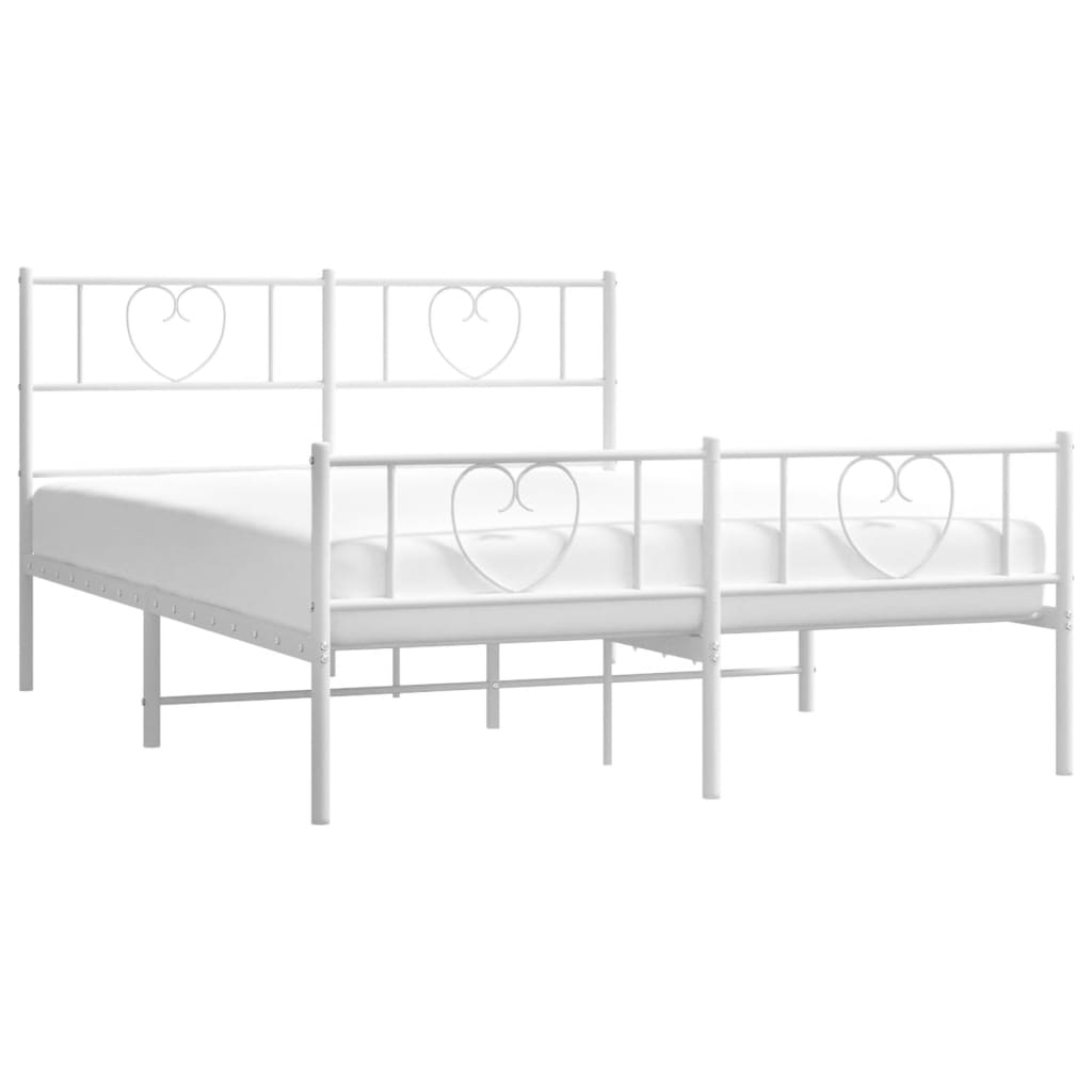 Bedframe met hoofd- en voeteneinde metaal wit 120x200 cm is nu te koop bij PeponiXL, paradijselijk wonen!