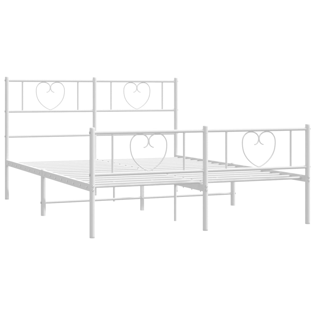 Bedframe met hoofd- en voeteneinde metaal wit 120x200 cm is nu te koop bij PeponiXL, paradijselijk wonen!