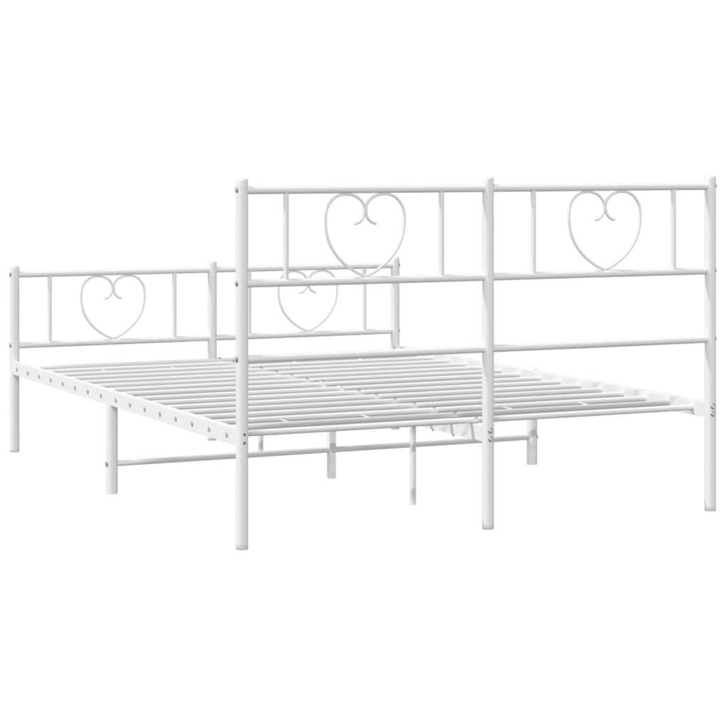 Bedframe met hoofd- en voeteneinde metaal wit 120x200 cm is nu te koop bij PeponiXL, paradijselijk wonen!