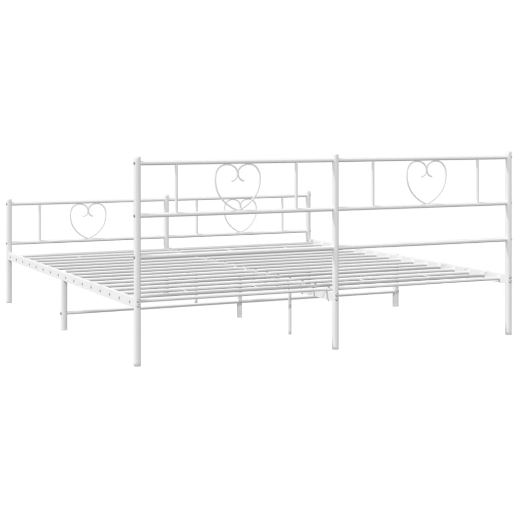 Bedframe met hoofd- en voeteneinde metaal wit 180x200 cm is nu te koop bij PeponiXL, paradijselijk wonen!