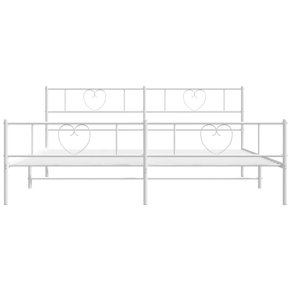 Bedframe met hoofd- en voeteneinde metaal wit 183x213 cm is nu te koop bij PeponiXL, paradijselijk wonen!