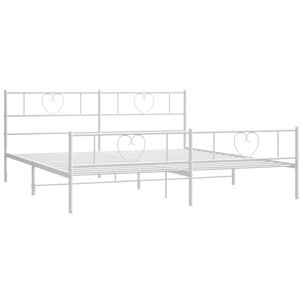 Bedframe met hoofd- en voeteneinde metaal wit 183x213 cm is nu te koop bij PeponiXL, paradijselijk wonen!