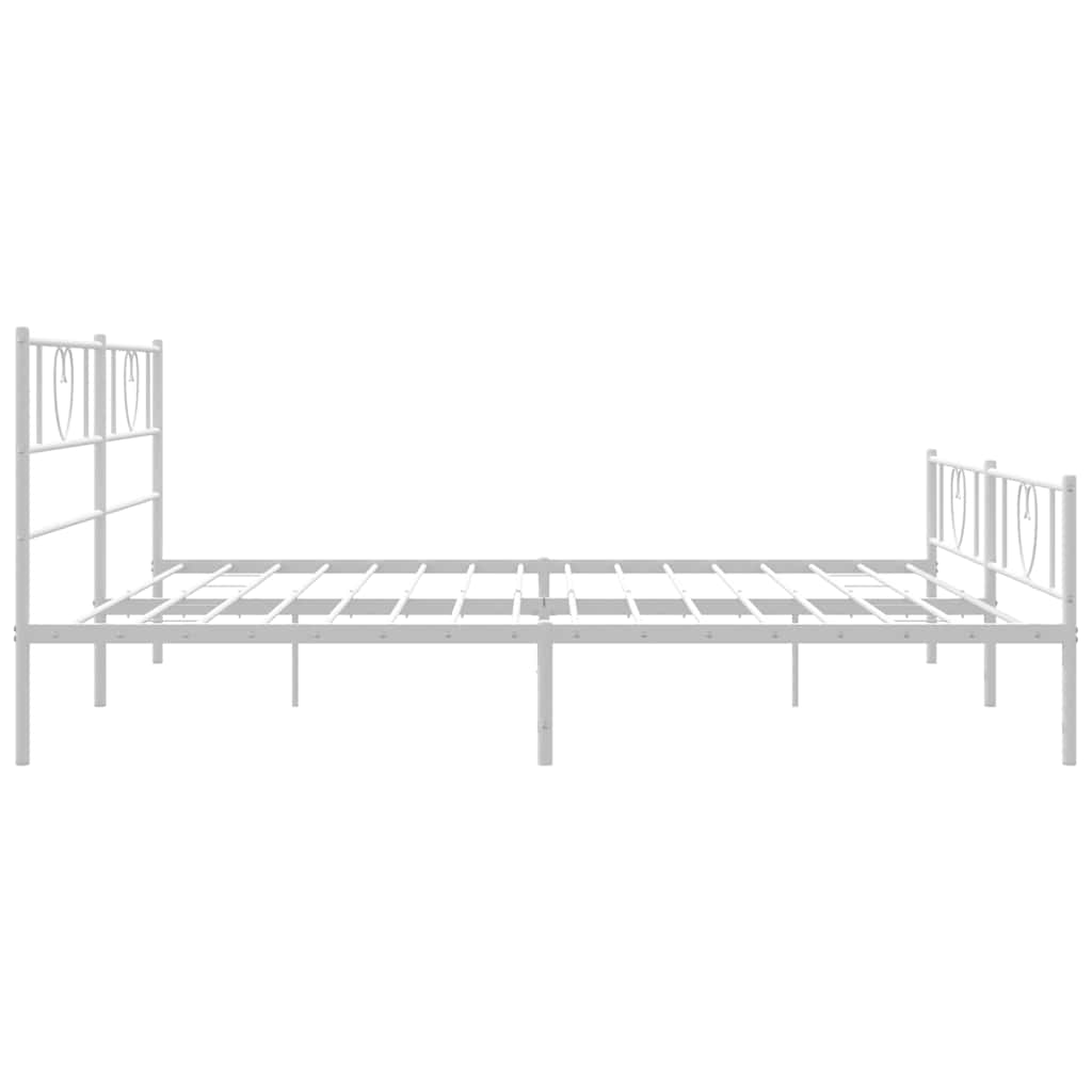 Bedframe met hoofd- en voeteneinde metaal wit 193x203 cm is nu te koop bij PeponiXL, paradijselijk wonen!