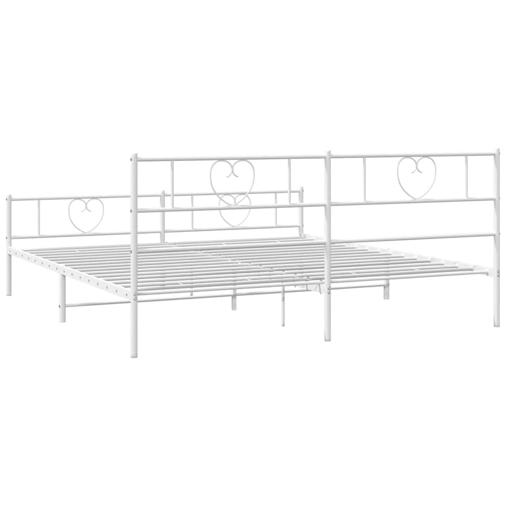 Bedframe met hoofd- en voeteneinde metaal wit 193x203 cm is nu te koop bij PeponiXL, paradijselijk wonen!
