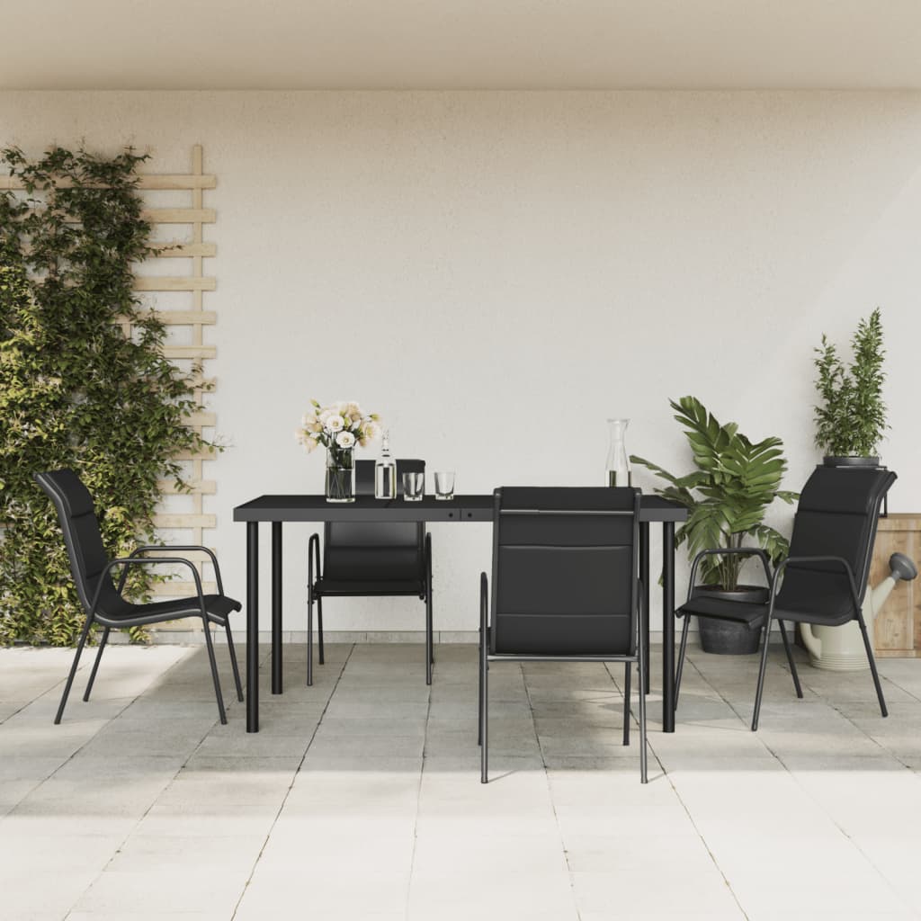 5-delige Tuinset textileen en staal zwart is nu te koop bij PeponiXL, paradijselijk wonen!