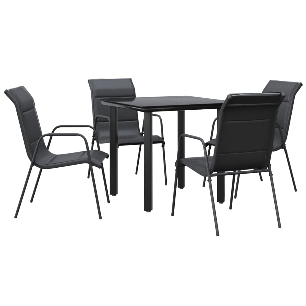 5-delige Tuinset textileen en staal zwart is nu te koop bij PeponiXL, paradijselijk wonen!