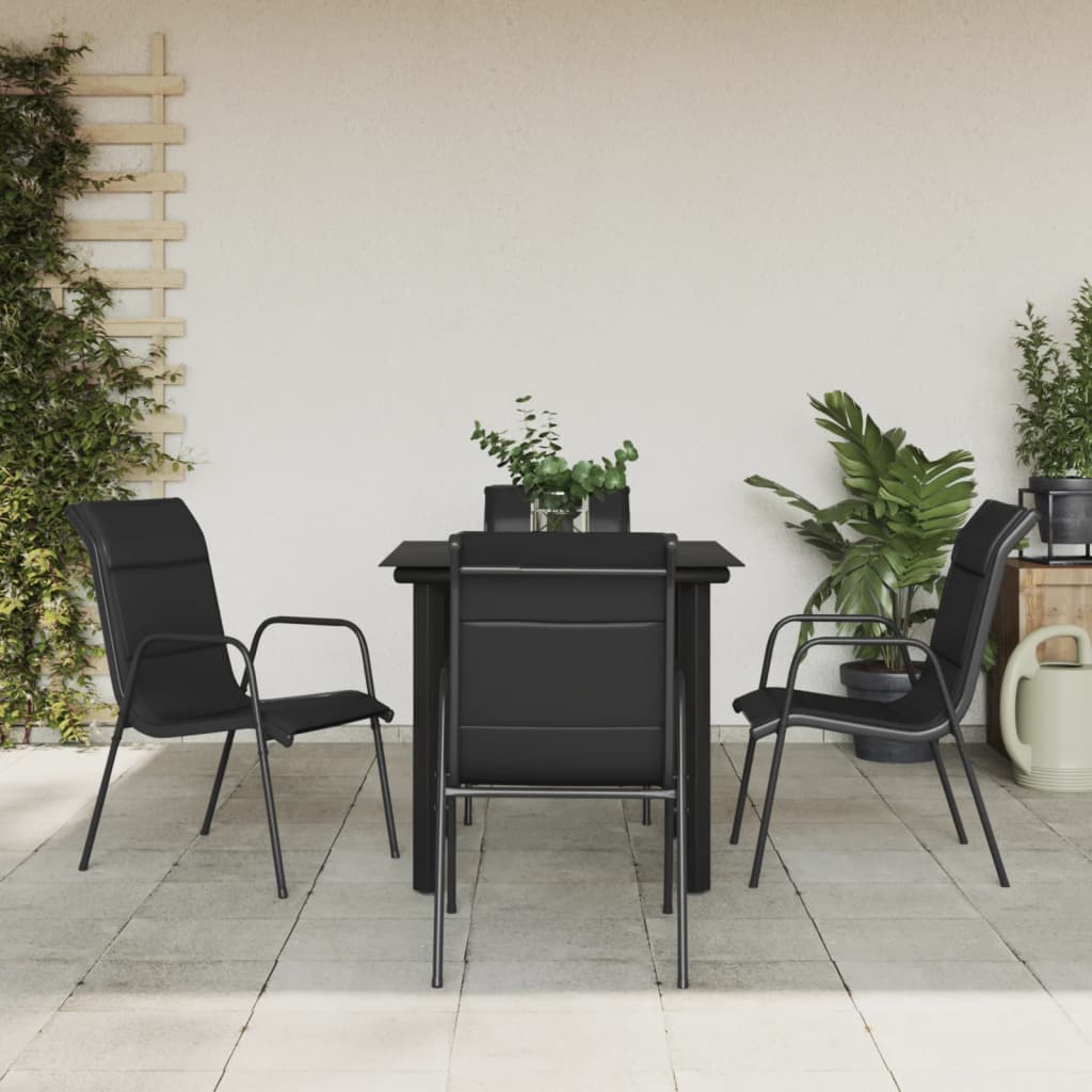 5-delige Tuinset textileen en staal zwart is nu te koop bij PeponiXL, paradijselijk wonen!