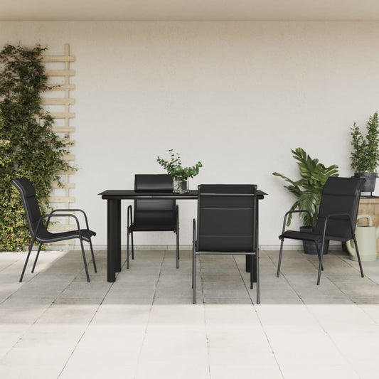 5-delige Tuinset textileen en staal zwart is nu te koop bij PeponiXL, paradijselijk wonen!