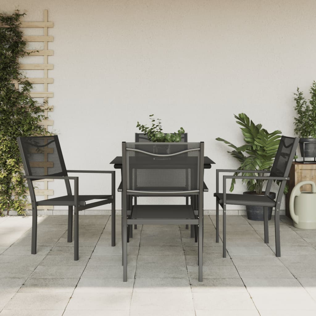 5-delige Tuinset textileen en staal zwart is nu te koop bij PeponiXL, paradijselijk wonen!