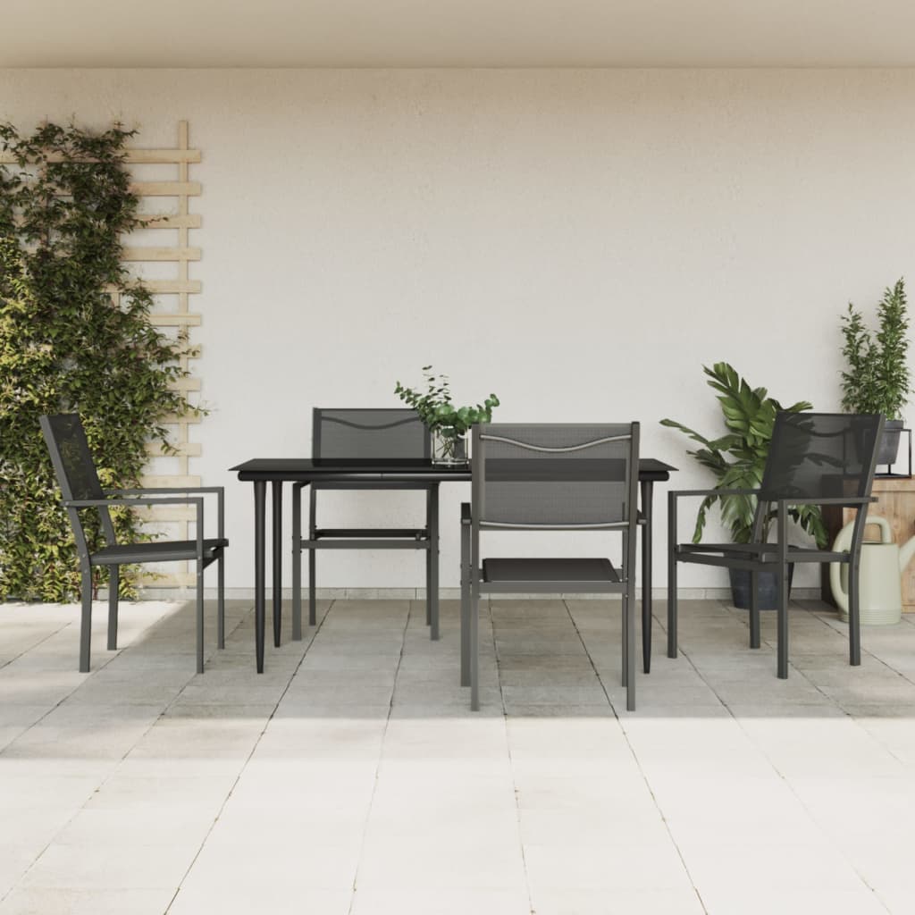 5-delige Tuinset textileen en staal zwart is nu te koop bij PeponiXL, paradijselijk wonen!