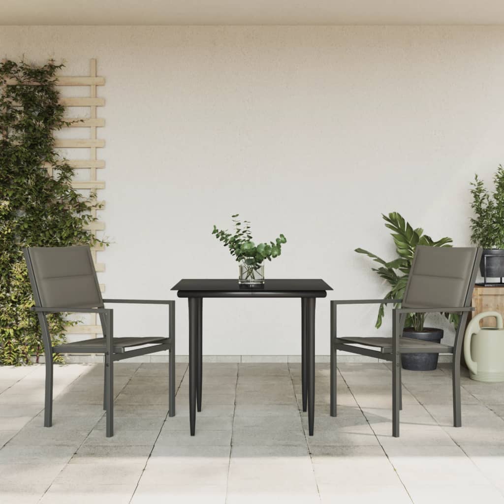 3-delige Tuinset textileen en staal zwart is nu te koop bij PeponiXL, paradijselijk wonen!