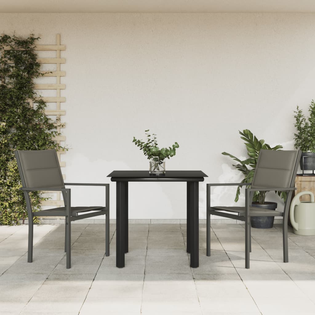 3-delige Tuinset textileen en staal zwart is nu te koop bij PeponiXL, paradijselijk wonen!