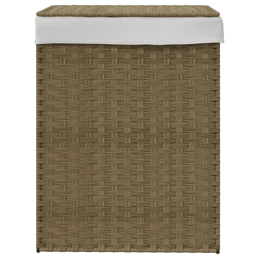 Wasmand met deksel 46x33x60 cm poly rattan is nu te koop bij PeponiXL, paradijselijk wonen!