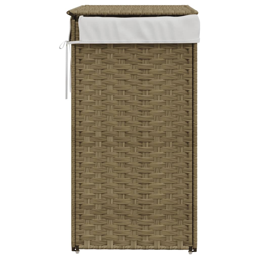Wasmand met deksel 46x33x60 cm poly rattan is nu te koop bij PeponiXL, paradijselijk wonen!