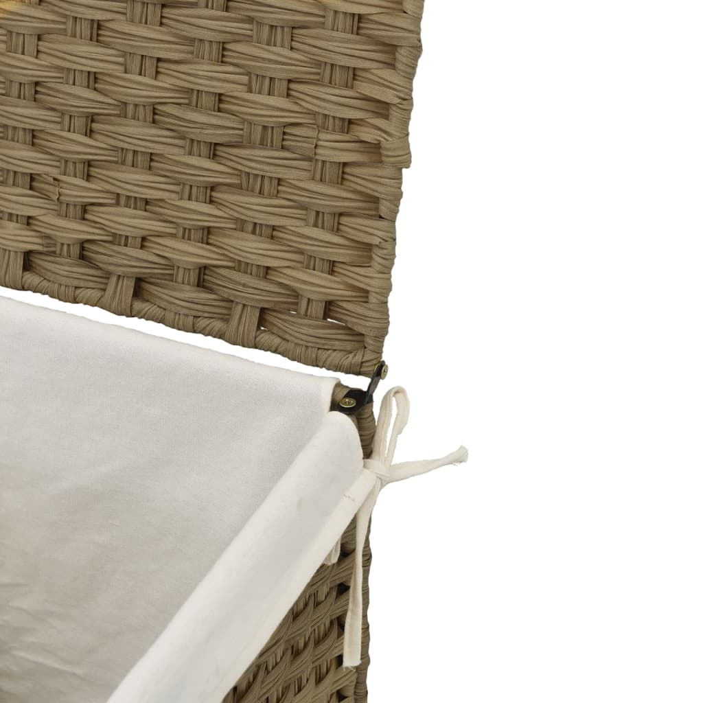 Wasmand met deksel 46x33x60 cm poly rattan is nu te koop bij PeponiXL, paradijselijk wonen!