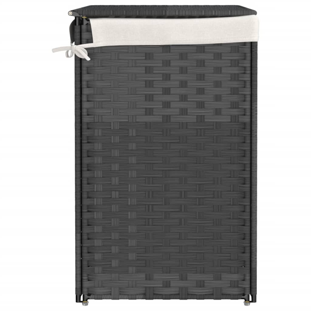 Wasmand met 2 vakken 53x35x57 cm poly rattan grijs is nu te koop bij PeponiXL, paradijselijk wonen!