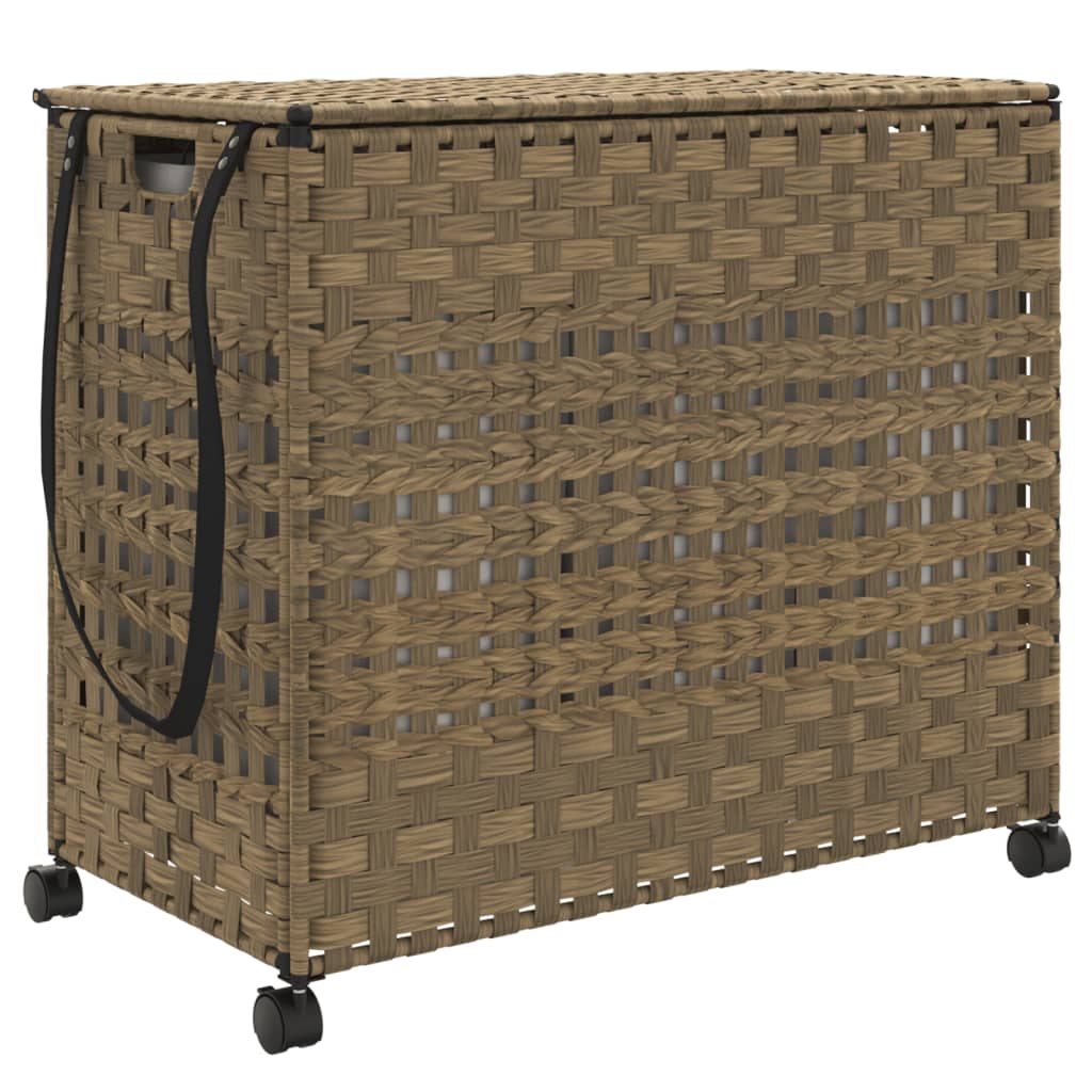 Wasmand op wielen 66x35x60 cm rattan is nu te koop bij PeponiXL, paradijselijk wonen!