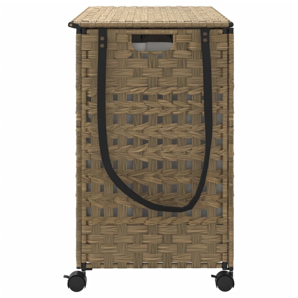 Wasmand op wielen 66x35x60 cm rattan is nu te koop bij PeponiXL, paradijselijk wonen!