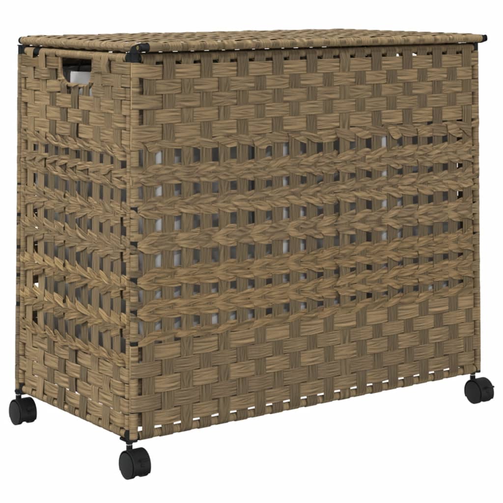 Wasmand op wielen 66x35x60 cm rattan is nu te koop bij PeponiXL, paradijselijk wonen!