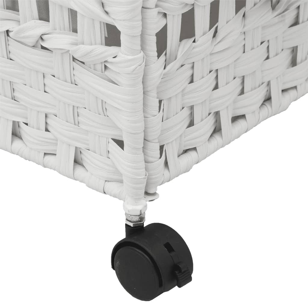 Wasmand op wielen 66x35x60 cm rattan wit is nu te koop bij PeponiXL, paradijselijk wonen!