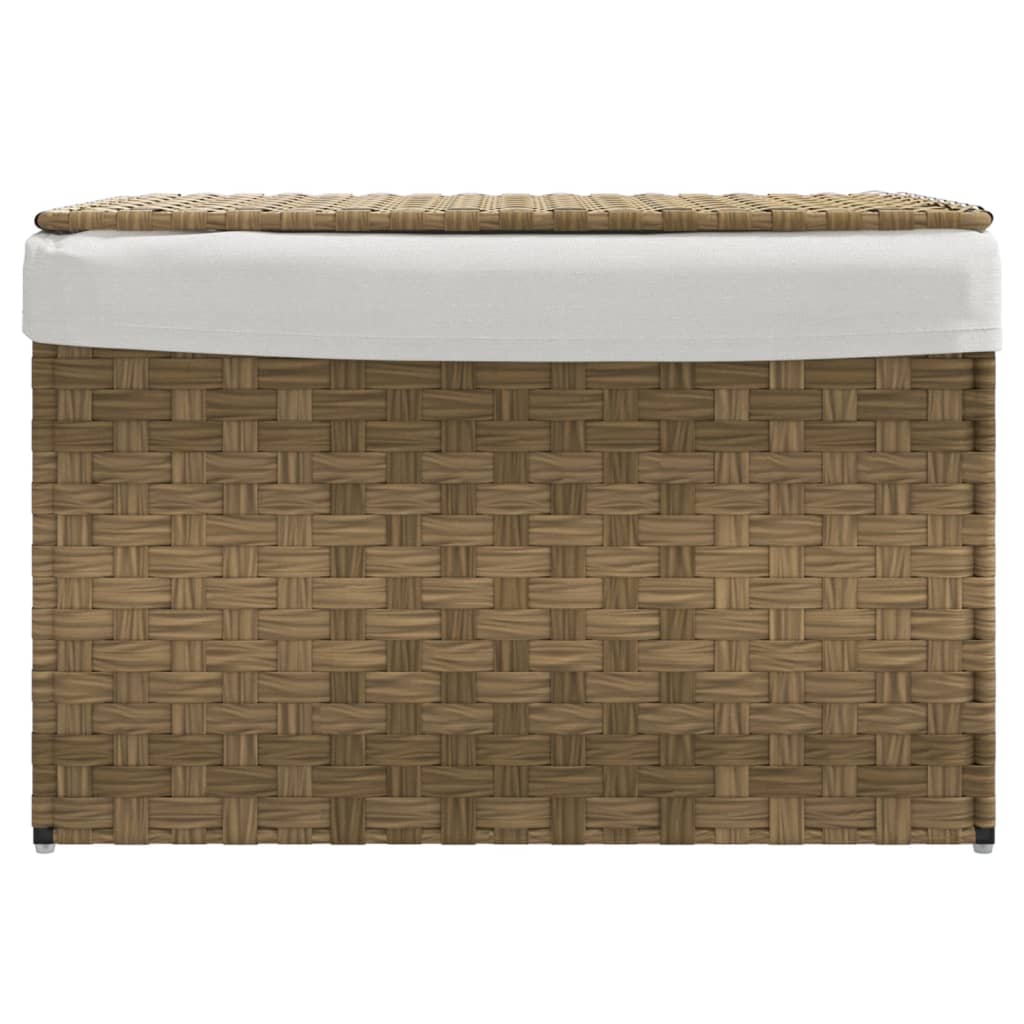 Wasmand met deksel 55,5x35x34 cm poly rattan is nu te koop bij PeponiXL, paradijselijk wonen!