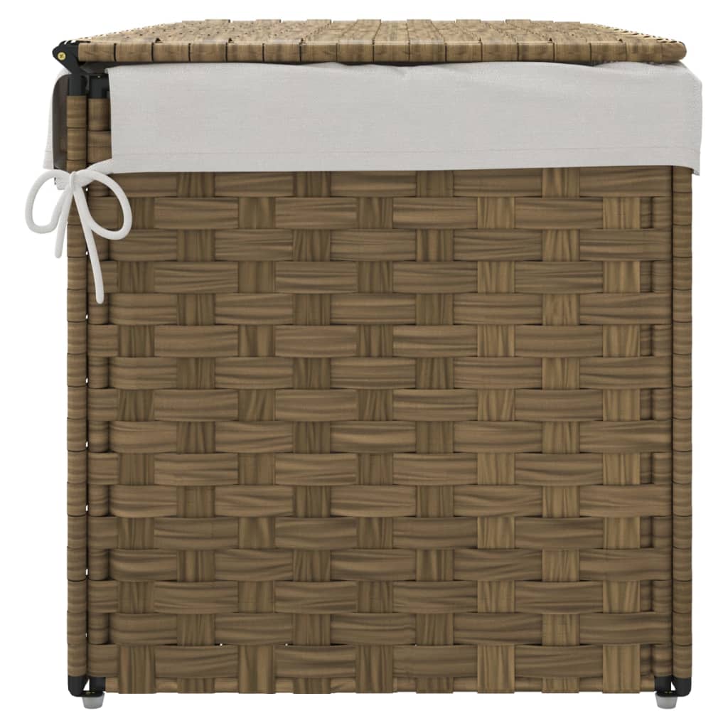 Wasmand met deksel 55,5x35x34 cm poly rattan is nu te koop bij PeponiXL, paradijselijk wonen!