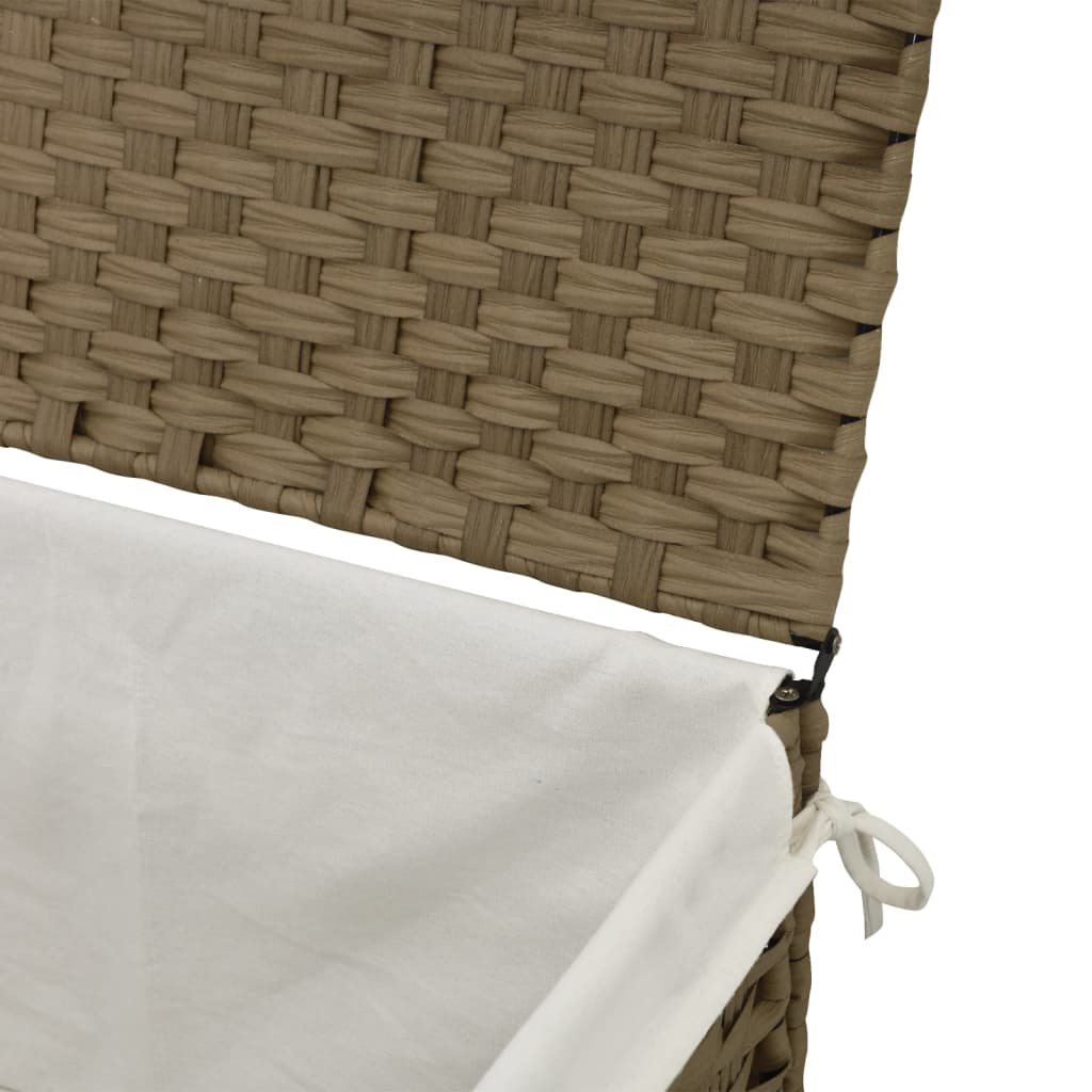 Wasmand met deksel 55,5x35x34 cm poly rattan is nu te koop bij PeponiXL, paradijselijk wonen!