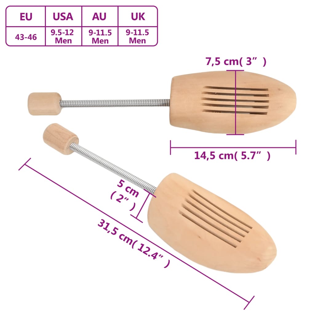 Schoenspanners 2 paar EU maat 43-46 massief lotushout is nu te koop bij PeponiXL, paradijselijk wonen!