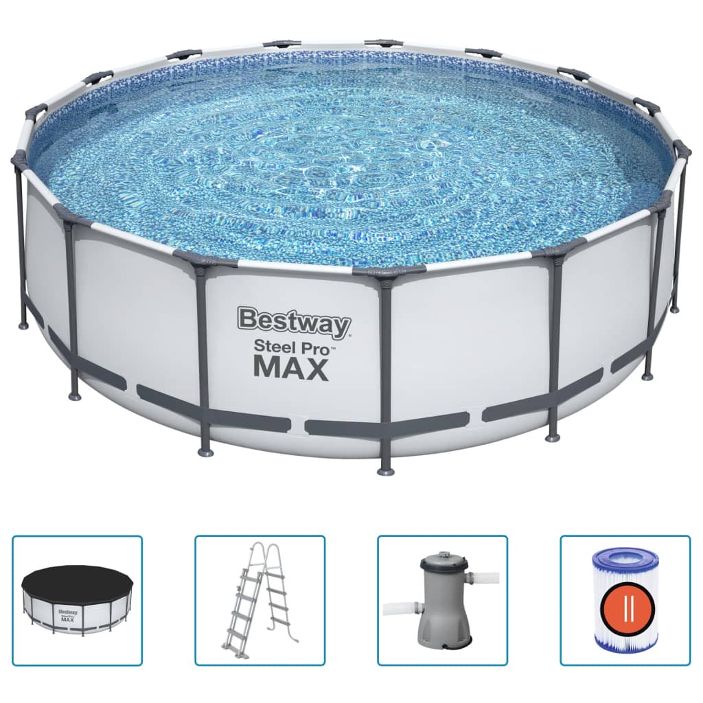 Bestway Steel Pro MAX Zwembadset rond 457x122 cm is nu te koop bij PeponiXL, paradijselijk wonen!