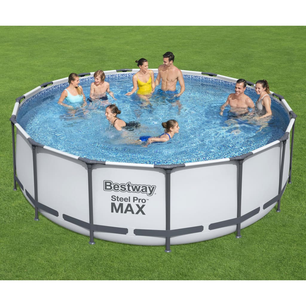 Bestway Steel Pro MAX Zwembadset rond 457x122 cm is nu te koop bij PeponiXL, paradijselijk wonen!