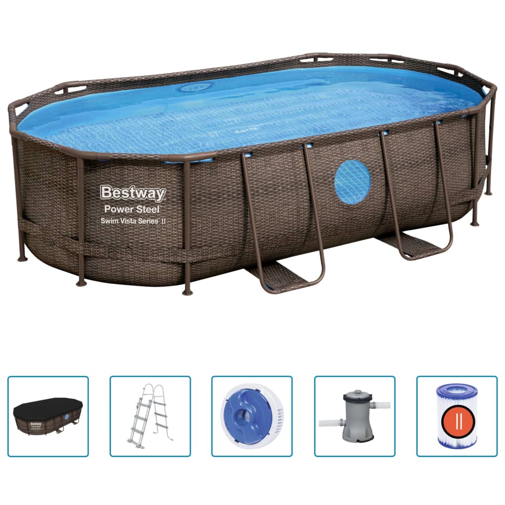 Bestway Power Steel Zwembadset 427x250x100 cm is nu te koop bij PeponiXL, paradijselijk wonen!