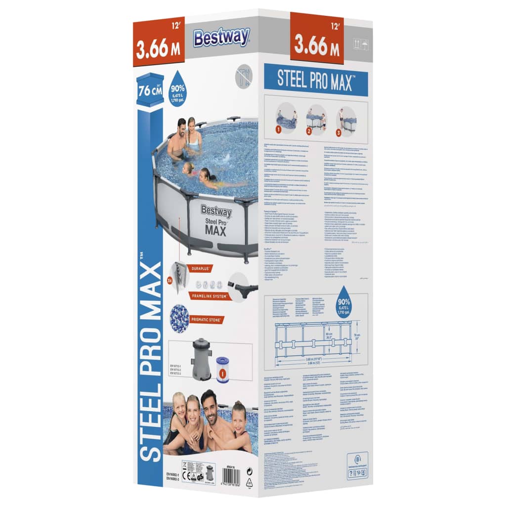 Bestway Steel Pro MAX Zwembadset 366x76 cm is nu te koop bij PeponiXL, paradijselijk wonen!