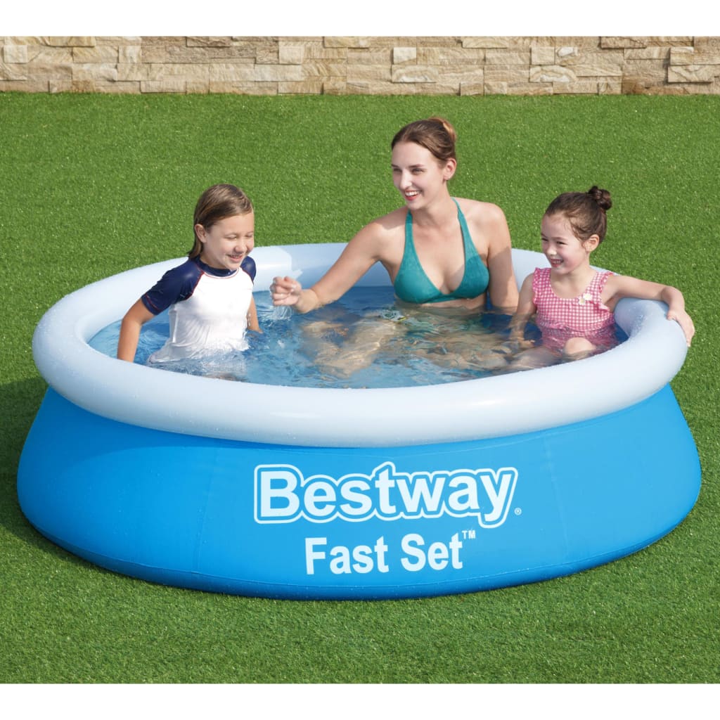 Bestway Fast Set Zwembad opblaasbaar rond 183x51 cm blauw is nu te koop bij PeponiXL, paradijselijk wonen!