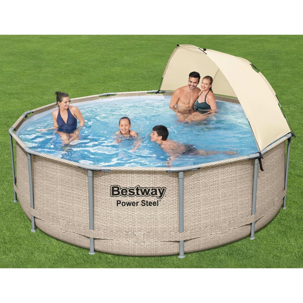 Bestway Power Steel Zwembadset met luifel 396x107 cm is nu te koop bij PeponiXL, paradijselijk wonen!