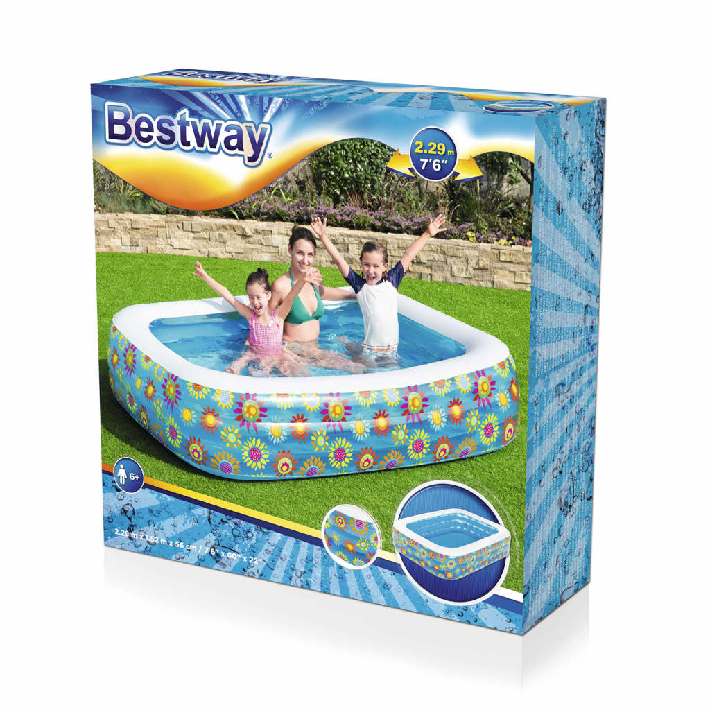 Bestway Kinderzwembad opblaasbaar 229x152x56 cm blauw is nu te koop bij PeponiXL, paradijselijk wonen!