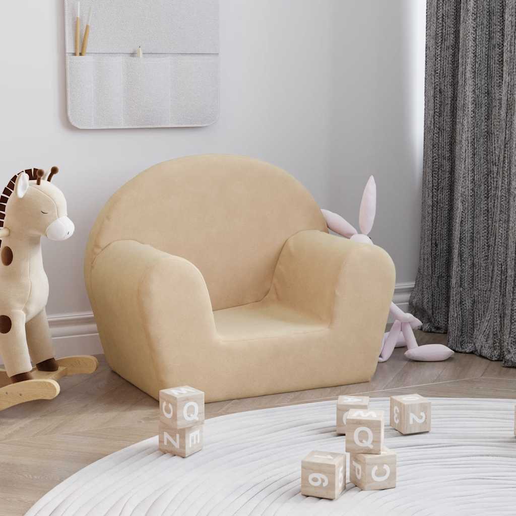 Kinderbank zacht pluche crèmekleurig is nu te koop bij PeponiXL, paradijselijk wonen!