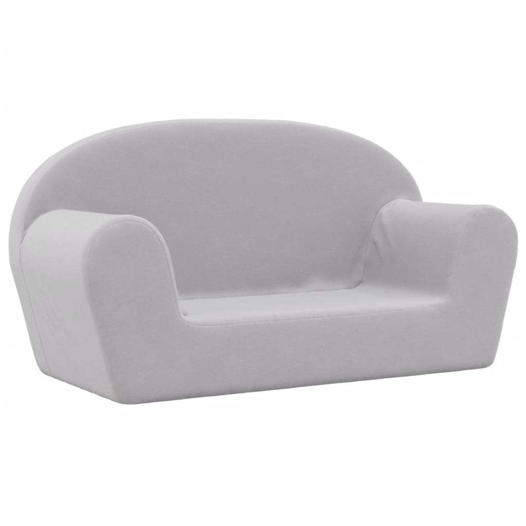 Kinderbank 2-zits zacht pluche lichtgrijs is nu te koop bij PeponiXL, paradijselijk wonen!